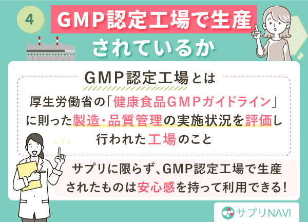 GMP認定工場で生産されているか